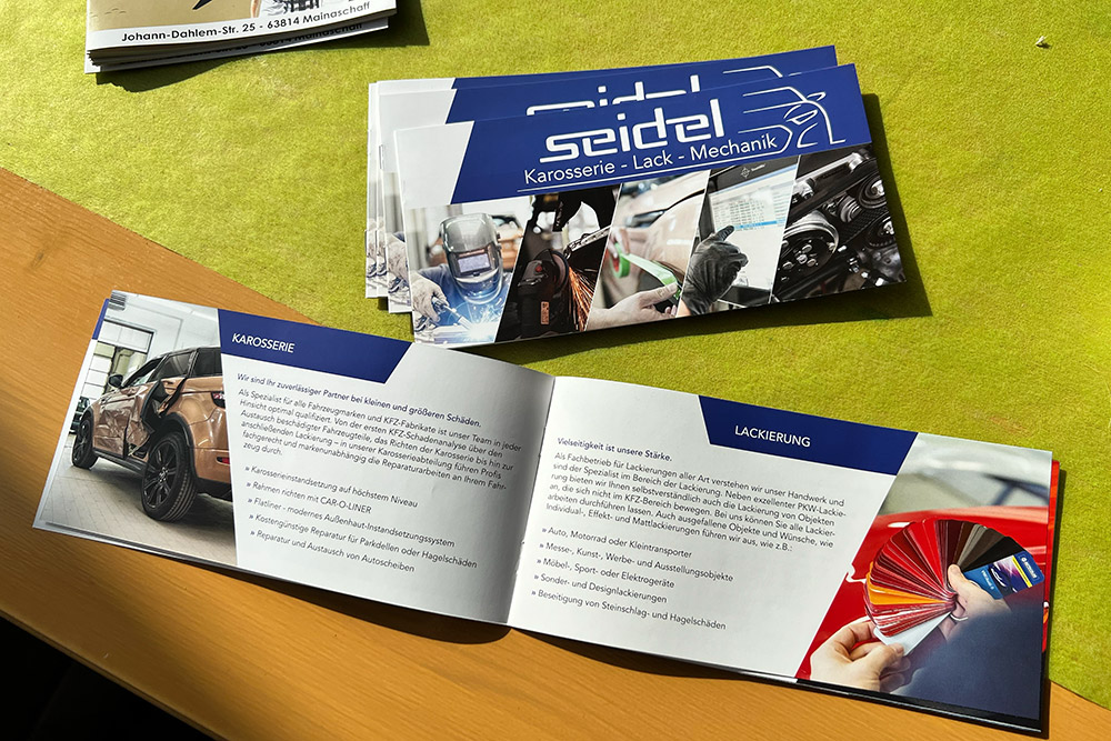 Neue Firmen-Broschüre für SEIDEL Karosserie und Lackierfachbetrieb